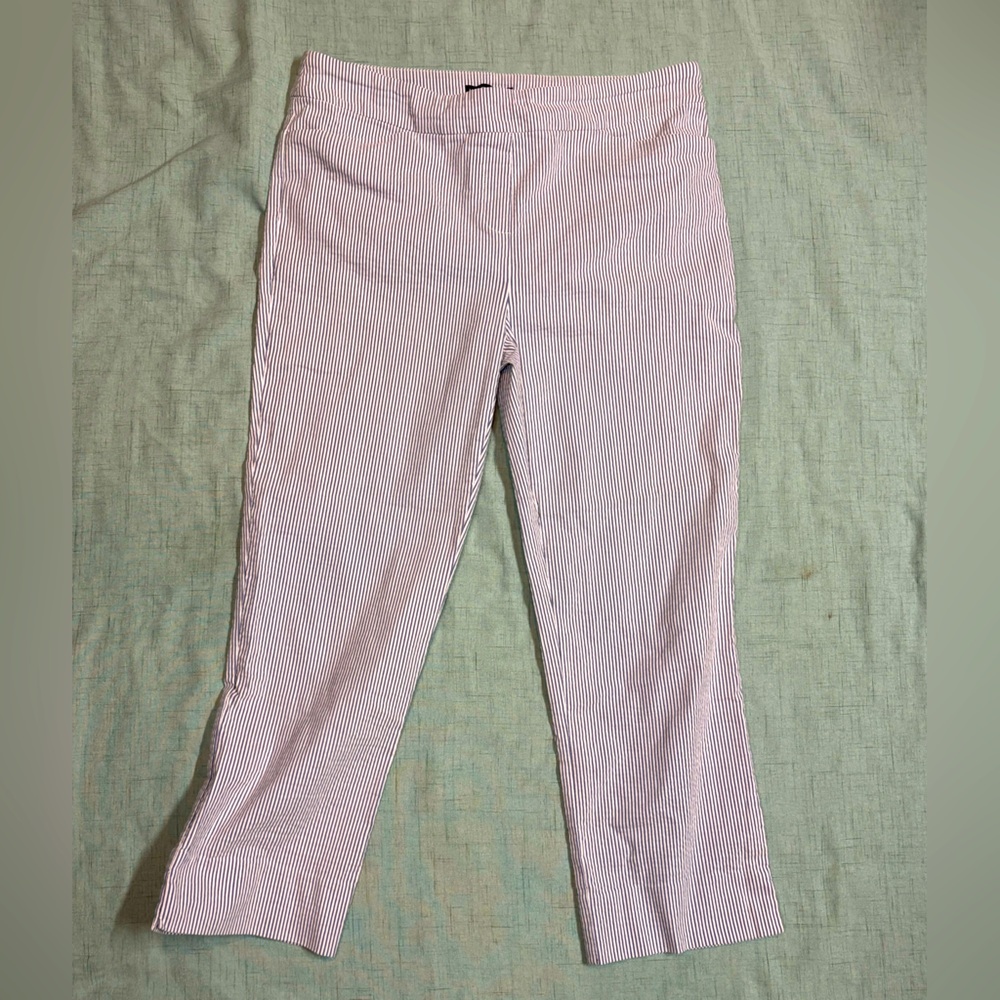 Hilary Radley Blue and White Seersucker Pants